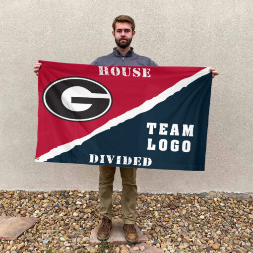 Bulldogs vs Custom Team House Divided Flag, NCAA Rivalry Flag Bulldogs vs Custom Team House Divided Flag, NCAA Rivalry Flag