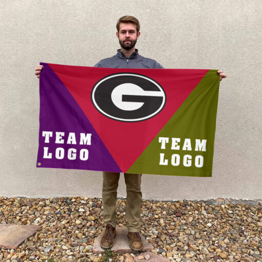 Bulldogs vs Custom Team House Divided Flag, NCAA Spirit Flag Bulldogs vs Custom Team House Divided Flag, NCAA Spirit Flag