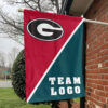 Bulldogs vs Custom Team House Divided Flag, NCAA Split Flag 1 Bulldogs vs Custom Team House Divided Flag, NCAA Split Flag