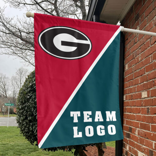 Bulldogs vs Custom Team House Divided Flag, NCAA Split Flag Bulldogs vs Custom Team House Divided Flag, NCAA Split Flag