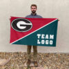 Bulldogs vs Custom Team House Divided Flag, NCAA Split Flag 2 Bulldogs vs Custom Team House Divided Flag, NCAA Split Flag