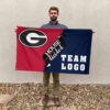 Bulldogs vs Custom Team House Divided Flag, NCAA Team Flag 2 Bulldogs vs Custom Team House Divided Flag, NCAA Team Flag