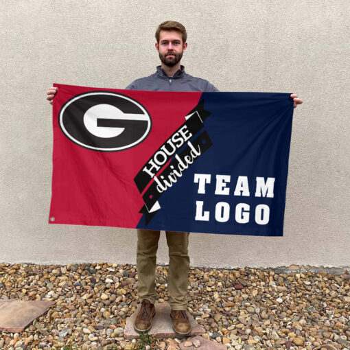 Bulldogs vs Custom Team House Divided Flag, NCAA Team Flag Bulldogs vs Custom Team House Divided Flag, NCAA Team Flag