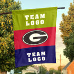 Bulldogs vs Custom Team House Divided Flag, NCAA Two Team Flag