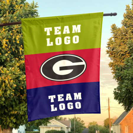 Bulldogs vs Custom Team House Divided Flag, NCAA Two Team Flag