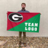 Bulldogs vs Custom Team House Divided Flag, Personalized College Flag 2 Bulldogs vs Custom Team House Divided Flag, Personalized College Flag