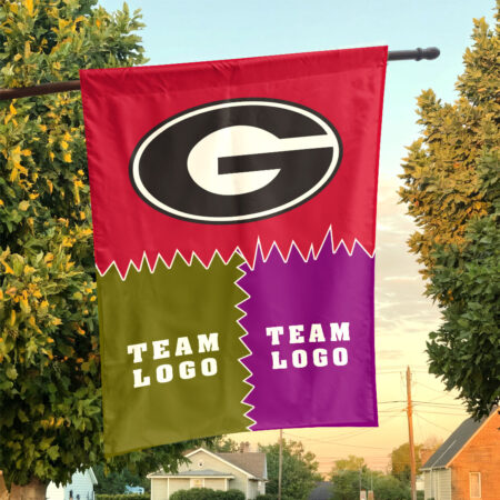 Bulldogs vs Custom Team House Divided Flag, Personalized Game Day Flag