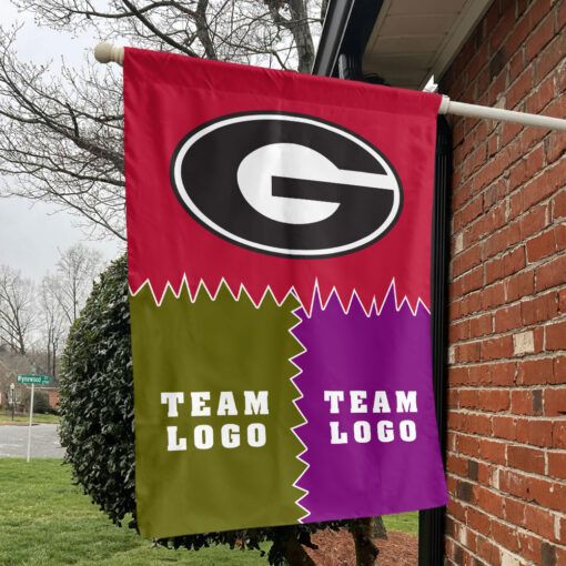 Bulldogs vs Custom Team House Divided Flag, Personalized Game Day Flag Bulldogs vs Custom Team House Divided Flag, Personalized Game Day Flag