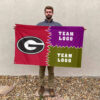 Bulldogs vs Custom Team House Divided Flag, Personalized Game Day Flag 2 Bulldogs vs Custom Team House Divided Flag, Personalized Game Day Flag