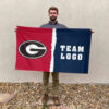 Bulldogs vs Custom Team House Divided Flag, Personalized NCAA Flag 2 Bulldogs vs Custom Team House Divided Flag, Personalized NCAA Flag