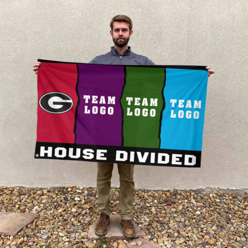 Bulldogs vs Custom Team House Divided Flag, Personalized Rival Flag Bulldogs vs Custom Team House Divided Flag, Personalized Rival Flag