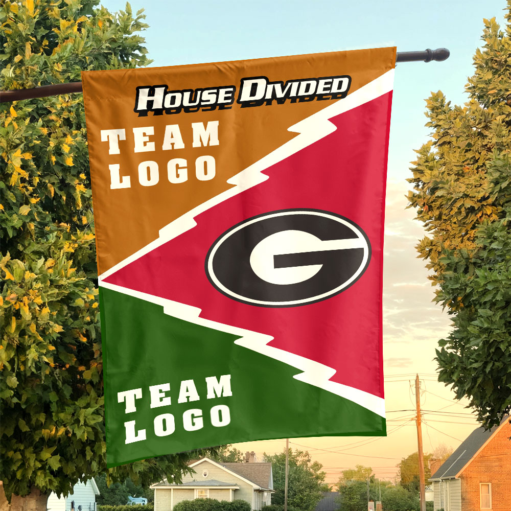 Bulldogs vs Custom Team House Divided Flag, Personalized Spirit Flag Bulldogs vs Custom Team House Divided Flag, Personalized Spirit Flag
