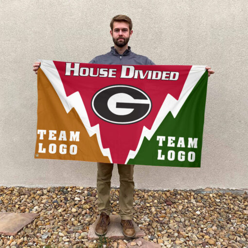Bulldogs vs Custom Team House Divided Flag, Personalized Spirit Flag Bulldogs vs Custom Team House Divided Flag, Personalized Spirit Flag