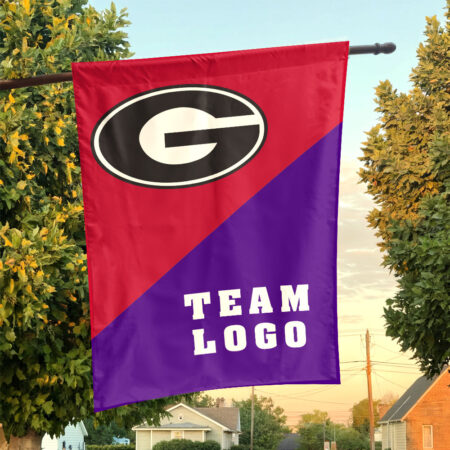 Bulldogs vs Custom Team House Divided Flag, Personalized Team Flag