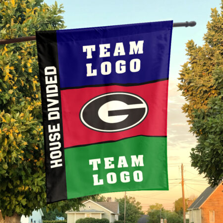 Bulldogs vs Custom Team House Divided Flag, Personalized Two Team Flag