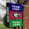 Bulldogs vs Custom Team House Divided Flag, Personalized Two Team Flag 1 Bulldogs vs Custom Team House Divided Flag, Personalized Two Team Flag