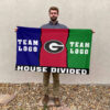 Bulldogs vs Custom Team House Divided Flag, Personalized Two Team Flag 2 Bulldogs vs Custom Team House Divided Flag, Personalized Two Team Flag