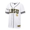 Cal State Long Beach The Beach Colosseum Free Spirited Mesh Button-Up Baseball Jersey - White, Limited Replica Fan Edition