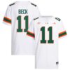 Carson Beck Miami Hurricanes White NIL Football Player Jersey - White, Limited Replica Fan Edition
