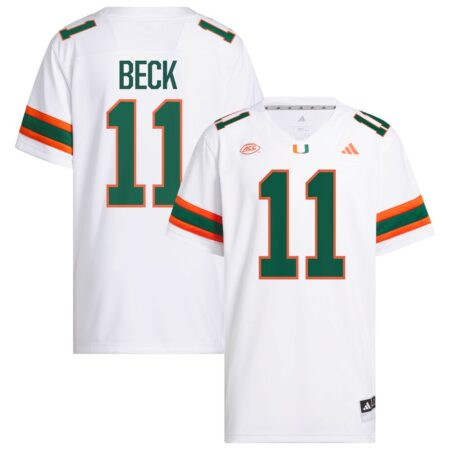 Carson Beck Miami Hurricanes White NIL Football Player Jersey – White, Limited Replica Fan Edition