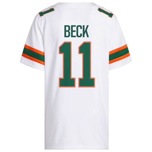 Carson Beck Miami Hurricanes White NIL Football Player Jersey – White, Limited Replica Fan Edition