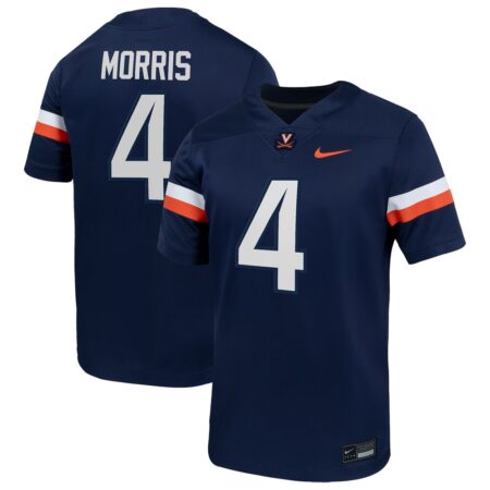 Chandler Morris Virginia Cavaliers Nike Home Mens NIL Football Game Jersey – Navy, Limited Replica Fan Edition