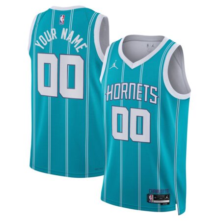 Charlotte Hornets Jordan Brand Unisex Swingman Custom Jersey Teal – Icon Edition, Limited Replica Fan Edition