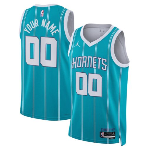 Charlotte Hornets Jordan Brand Unisex Swingman Custom Jersey Teal – Icon Edition, Limited Replica Fan Edition