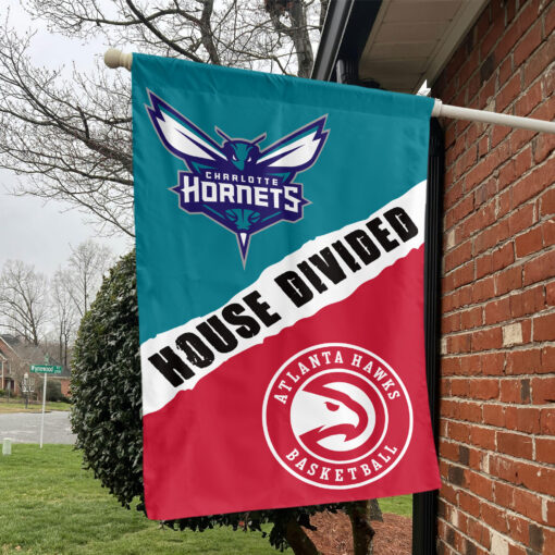 Charlotte vs Atlanta House Divided Flag, NBA House Divided Flag Charlotte vs Atlanta House Divided Flag, NBA House Divided Flag