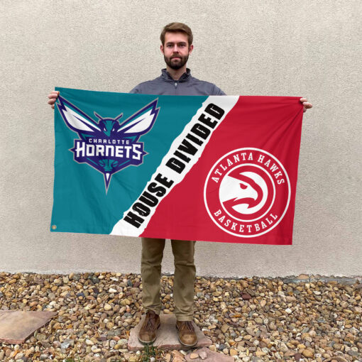 Charlotte vs Atlanta House Divided Flag, NBA House Divided Flag Charlotte vs Atlanta House Divided Flag, NBA House Divided Flag