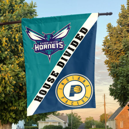 Charlotte vs Indiana House Divided Flag, NBA House Divided Flag Charlotte vs Indiana House Divided Flag, NBA House Divided Flag