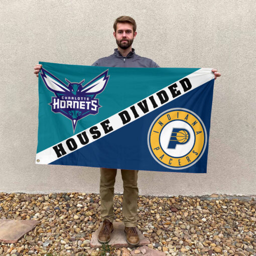 Charlotte vs Indiana House Divided Flag, NBA House Divided Flag Charlotte vs Indiana House Divided Flag, NBA House Divided Flag