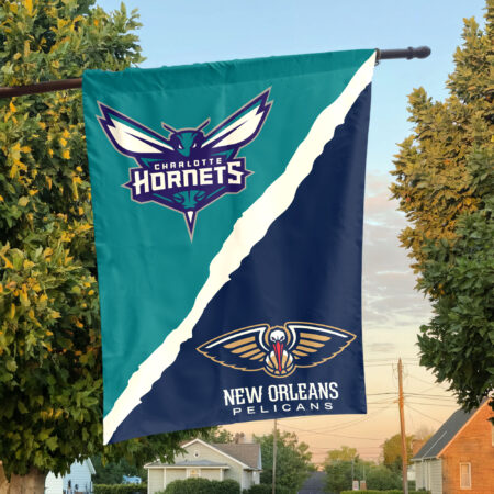 Charlotte vs New Orleans House Divided Flag, NBA House Divided Flag Charlotte vs New Orleans House Divided Flag, NBA House Divided Flag