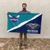 Charlotte vs New Orleans House Divided Flag, NBA House Divided Flag 2 Charlotte vs New Orleans House Divided Flag, NBA House Divided Flag