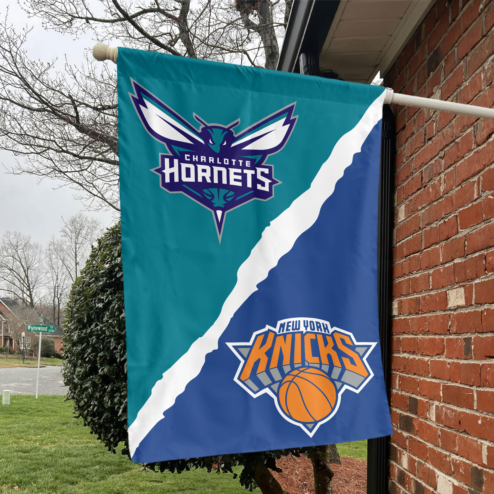 Charlotte vs New York House Divided Flag, NBA House Divided Flag Charlotte vs New York House Divided Flag, NBA House Divided Flag