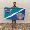Charlotte vs New York House Divided Flag, NBA House Divided Flag 2 Charlotte vs New York House Divided Flag, NBA House Divided Flag