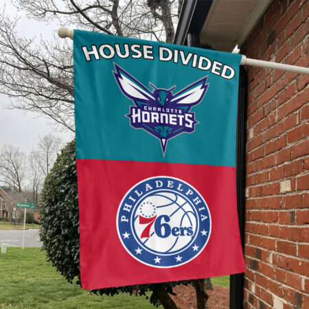Charlotte vs Philadelphia House Divided Flag, NBA House Divided Flag Charlotte vs Philadelphia House Divided Flag, NBA House Divided Flag