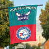 Charlotte vs Philadelphia House Divided Flag, NBA House Divided Flag 1 Charlotte vs Philadelphia House Divided Flag, NBA House Divided Flag