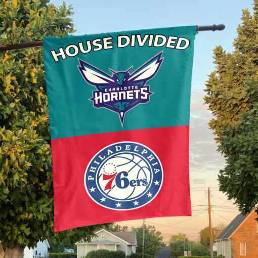Charlotte vs Philadelphia House Divided Flag, NBA House Divided Flag Charlotte vs Philadelphia House Divided Flag, NBA House Divided Flag