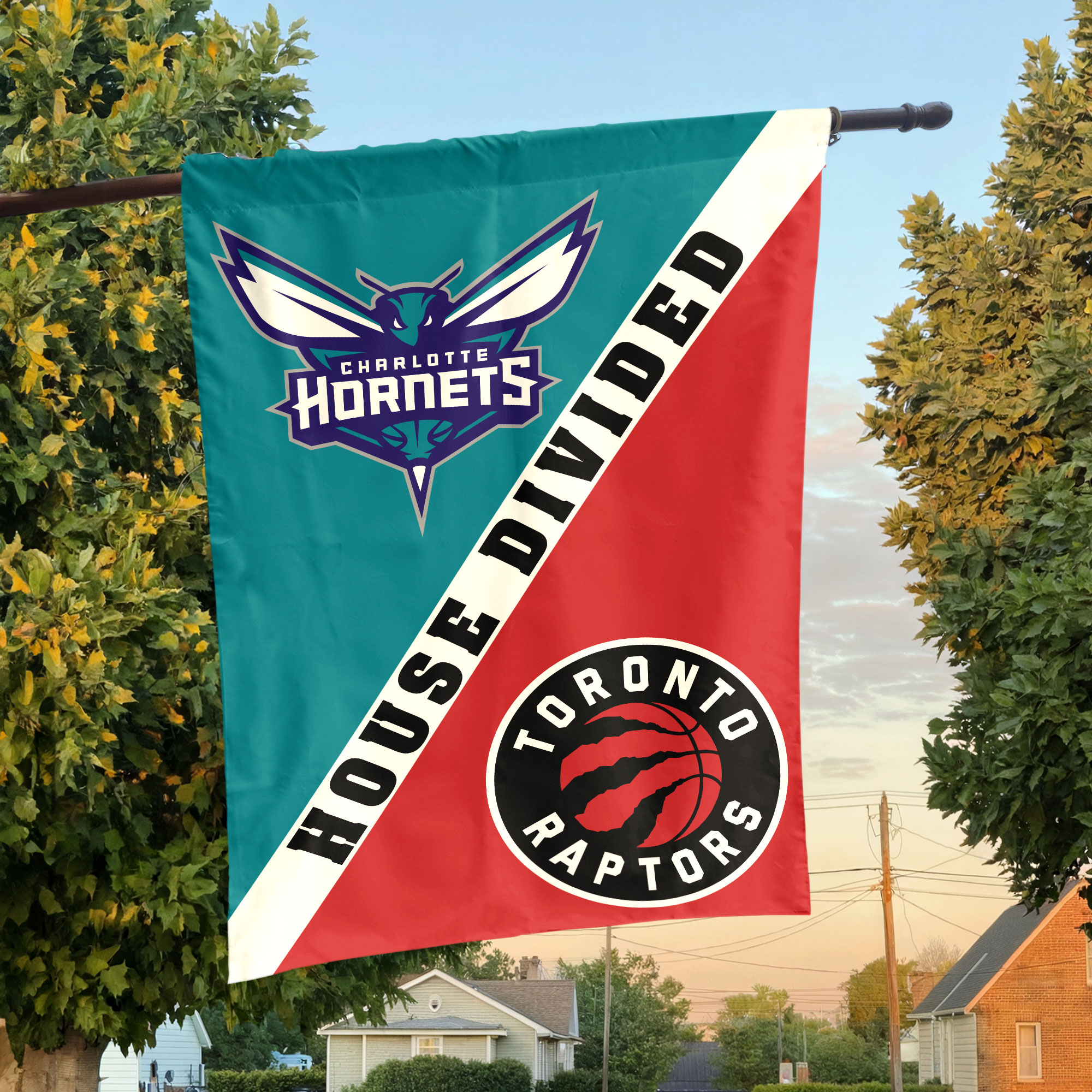 Charlotte vs Toronto House Divided Flag, NBA House Divided Flag Charlotte vs Toronto House Divided Flag, NBA House Divided Flag