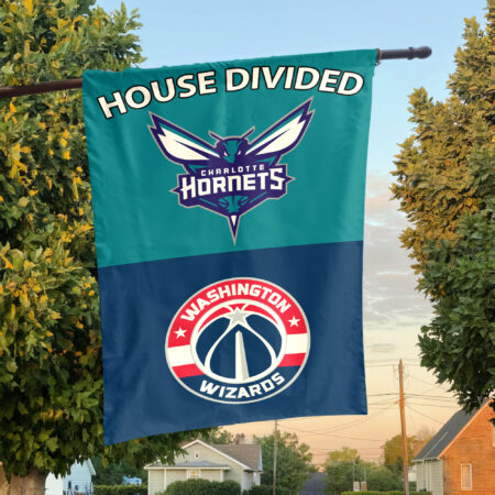 Charlotte vs Washington House Divided Flag, NBA House Divided Flag Charlotte vs Washington House Divided Flag, NBA House Divided Flag