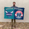 Charlotte vs Washington House Divided Flag, NBA House Divided Flag 2 Charlotte vs Washington House Divided Flag, NBA House Divided Flag