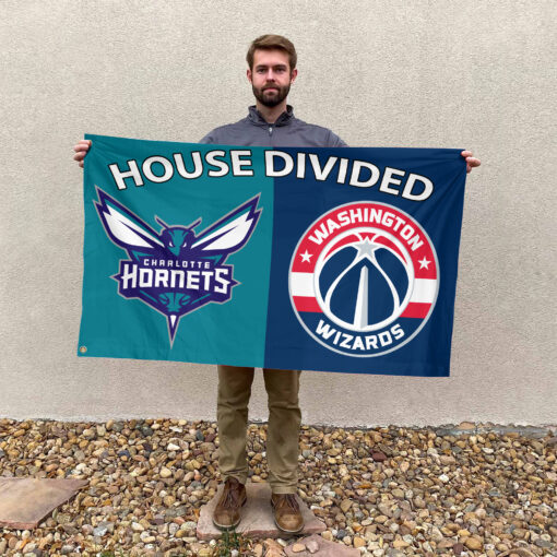 Charlotte vs Washington House Divided Flag, NBA House Divided Flag Charlotte vs Washington House Divided Flag, NBA House Divided Flag