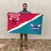 Chicago vs Charlotte House Divided Flag, NBA House Divided Flag 2 Chicago vs Charlotte House Divided Flag, NBA House Divided Flag