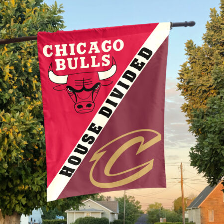Chicago vs Cleveland House Divided Flag, NBA House Divided Flag Chicago vs Cleveland House Divided Flag, NBA House Divided Flag