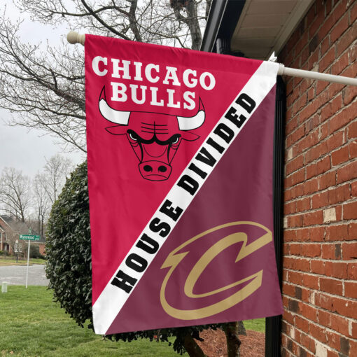 Chicago vs Cleveland House Divided Flag, NBA House Divided Flag Chicago vs Cleveland House Divided Flag, NBA House Divided Flag