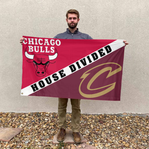 Chicago vs Cleveland House Divided Flag, NBA House Divided Flag Chicago vs Cleveland House Divided Flag, NBA House Divided Flag