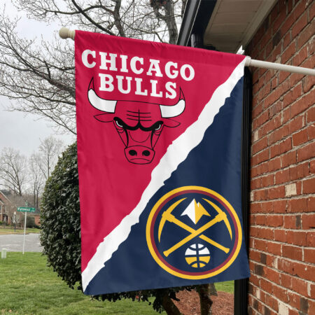 Chicago vs Denver House Divided Flag, NBA House Divided Flag Chicago vs Denver House Divided Flag, NBA House Divided Flag
