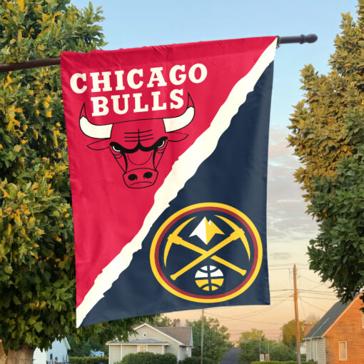 Chicago vs Denver House Divided Flag, NBA House Divided Flag Chicago vs Denver House Divided Flag, NBA House Divided Flag