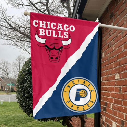 Chicago vs Indiana House Divided Flag, NBA House Divided Flag Chicago vs Indiana House Divided Flag, NBA House Divided Flag